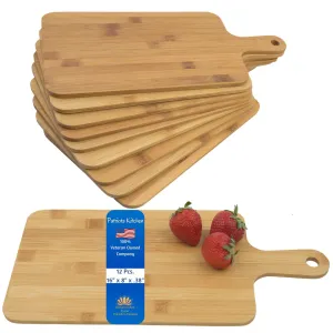 100% Veteran Owned - 12 pcs Bamboo 16" x 8" Bulk Cutting Board Wood Chopping Board Laser Engraving Serving Board Charcuterie Boards for Customized