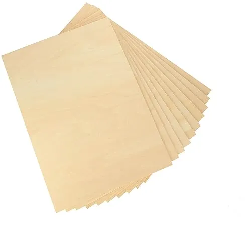 10Pcs 16 x 12 x 1/8 Inch Basswood Sheets, Unfinished Basswood Sheets, Plywood Sheet for Arts and Crafts, Painting, Pyrography, Wood Engraving, Wood