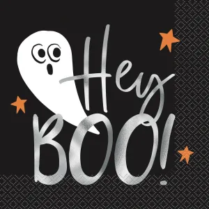 16pk Halloween Hey BOO Ghost Luncheon Napkins