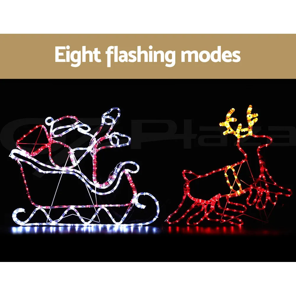 1X Christmas Lights Reindeer Sleigh 806 LED Decorations