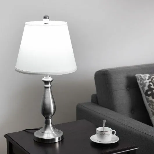 3 pcs Brushed Nickel Lamp Set-Silver