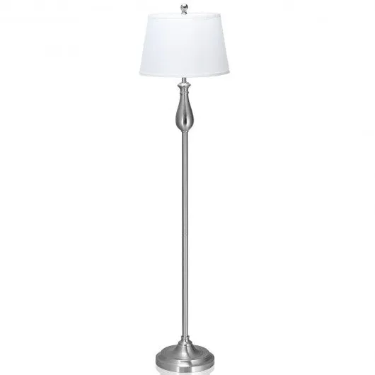 3 pcs Brushed Nickel Lamp Set-Silver