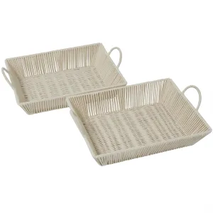 30275 2pc Tray Set in Cotton Rope/White