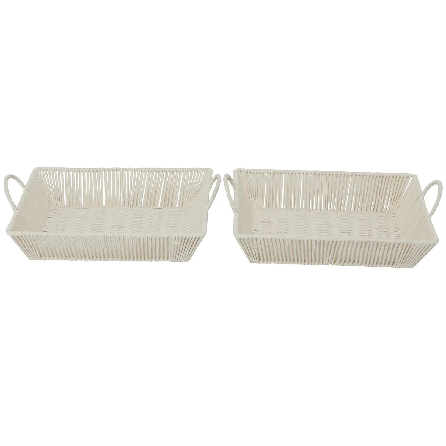 30275 2pc Tray Set in Cotton Rope/White