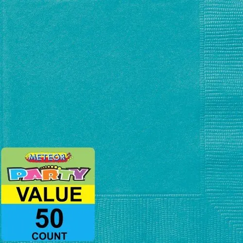 50pk Napkins - Caribbean Teal