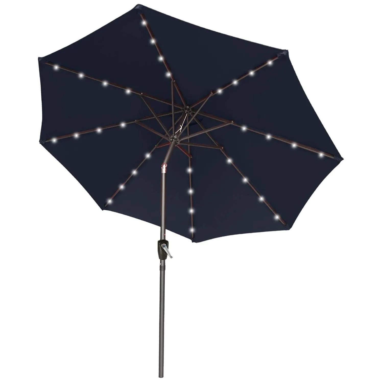 ABCCANOPY Outdoor Solar Patio Umbrella with 32 LED Lights, Tilt & Crank