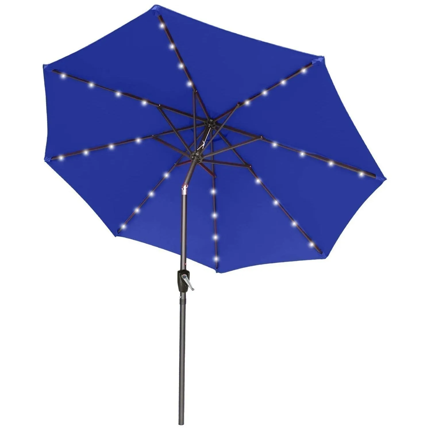 ABCCANOPY Outdoor Solar Patio Umbrella with 32 LED Lights, Tilt & Crank