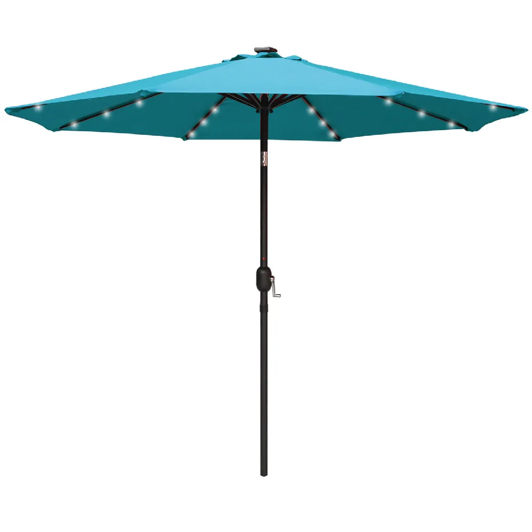 ABCCANOPY Outdoor Solar Patio Umbrella with 32 LED Lights, Tilt & Crank