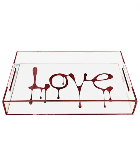 Acrylic Red Drip Love Tray