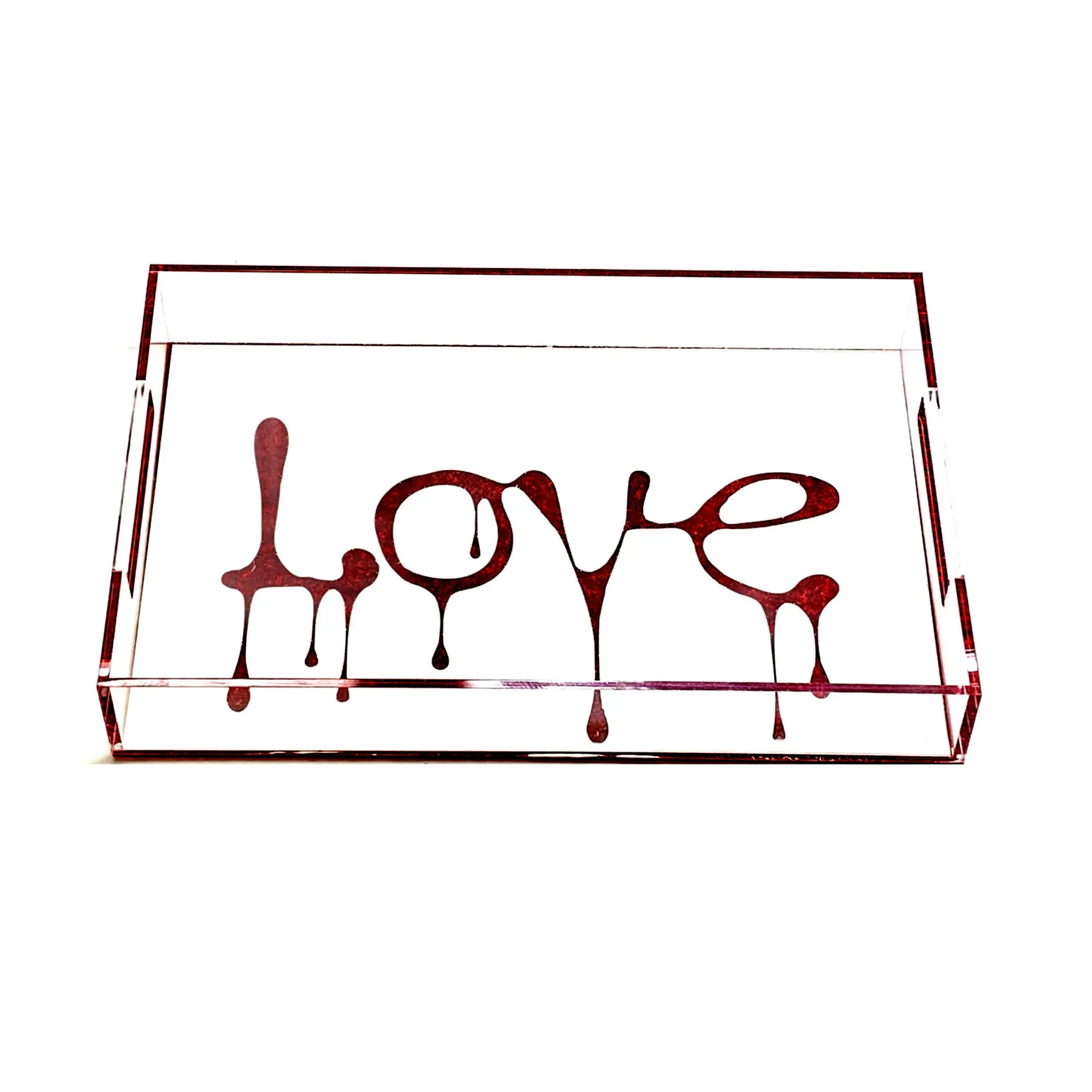 Acrylic Red Drip Love Tray