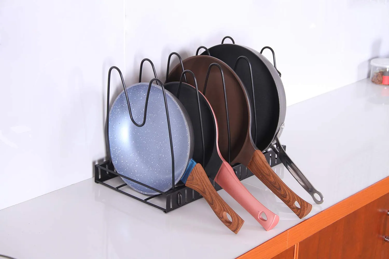 Adjustable Pan and Pot Lid Holder Rack