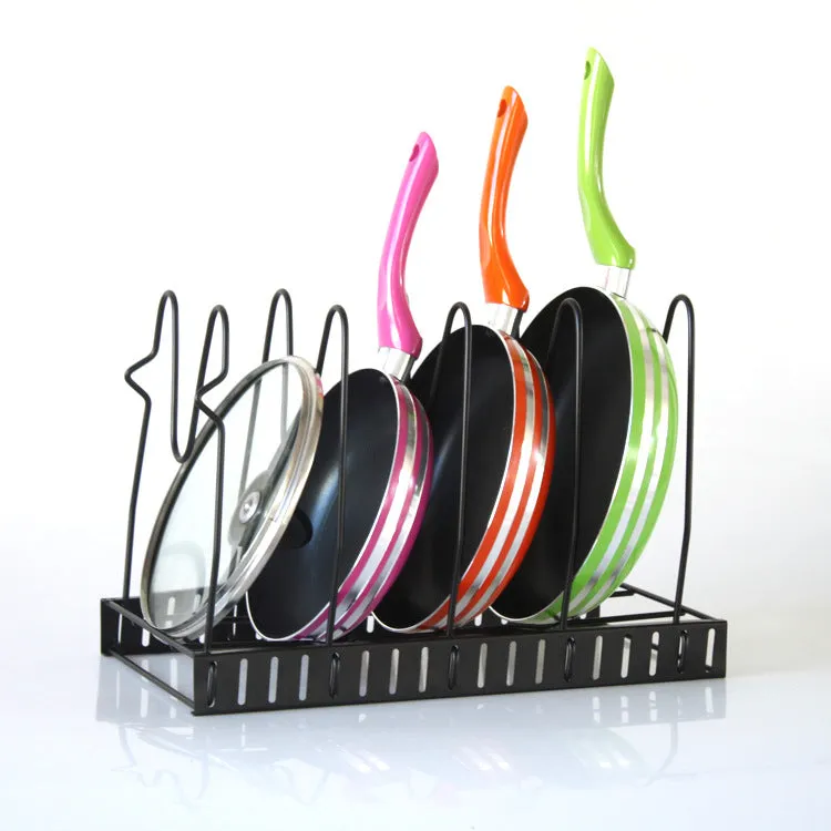 Adjustable Pan and Pot Lid Holder Rack