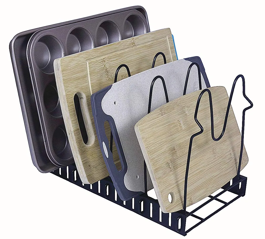 Adjustable Pan and Pot Lid Holder Rack