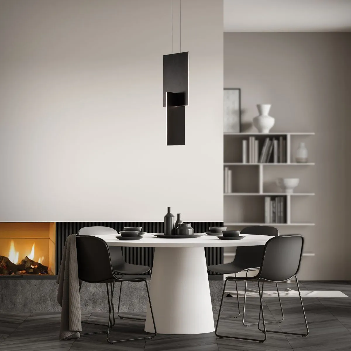 Amari 11 in. 8 Lights LED Pendant Light Black finish