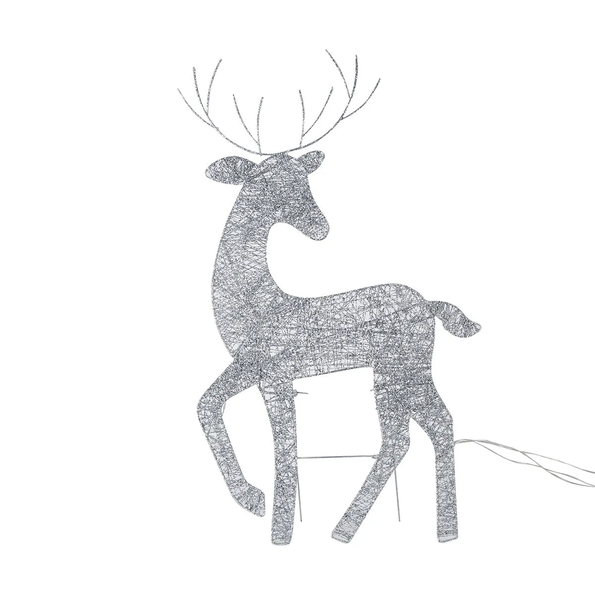 Anko 45 LED Solar Powered 3 Glittered Wire Reindeers