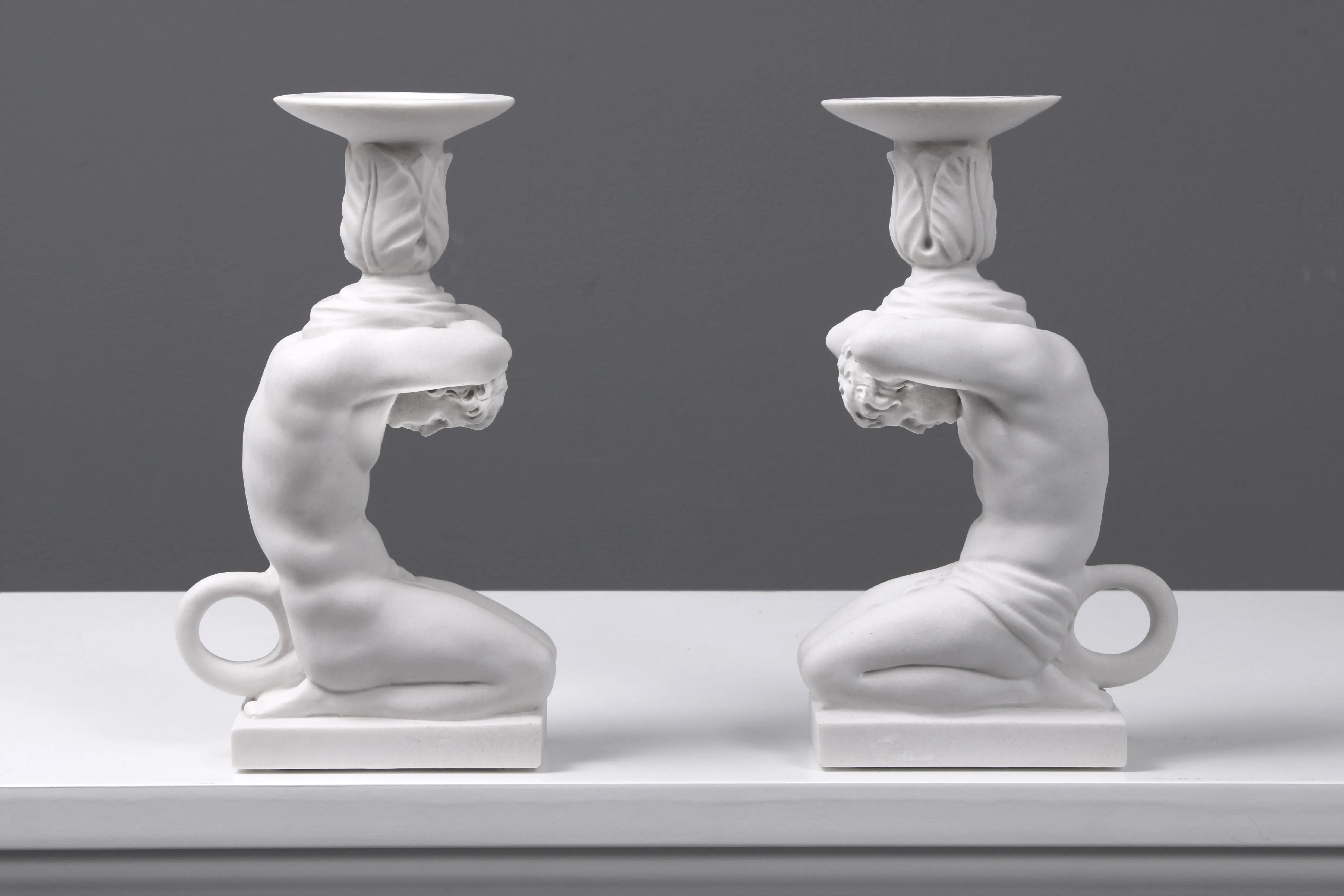 Atlas Candle Holder Statue in Pair (Small)