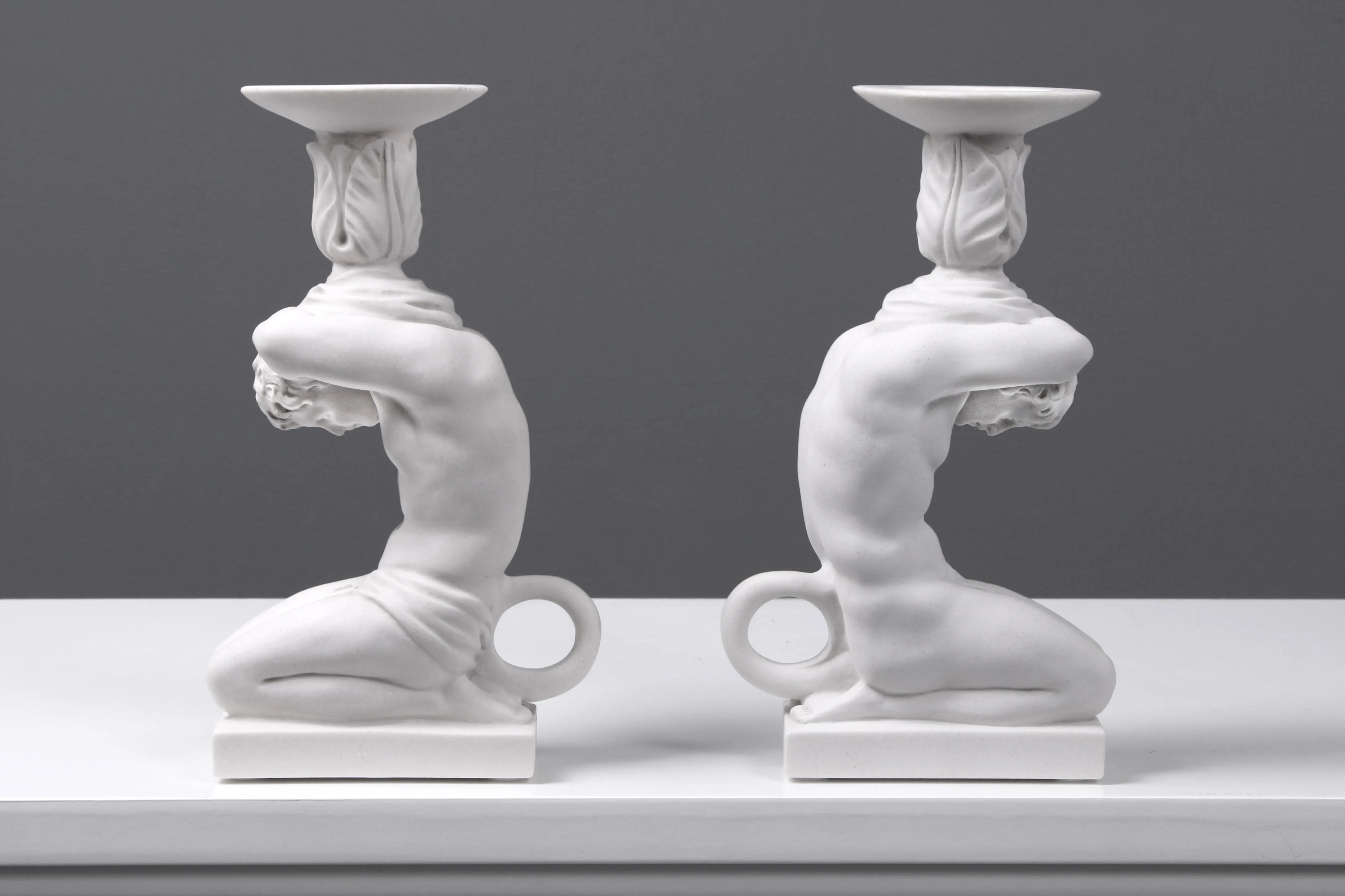 Atlas Candle Holder Statue in Pair (Small)