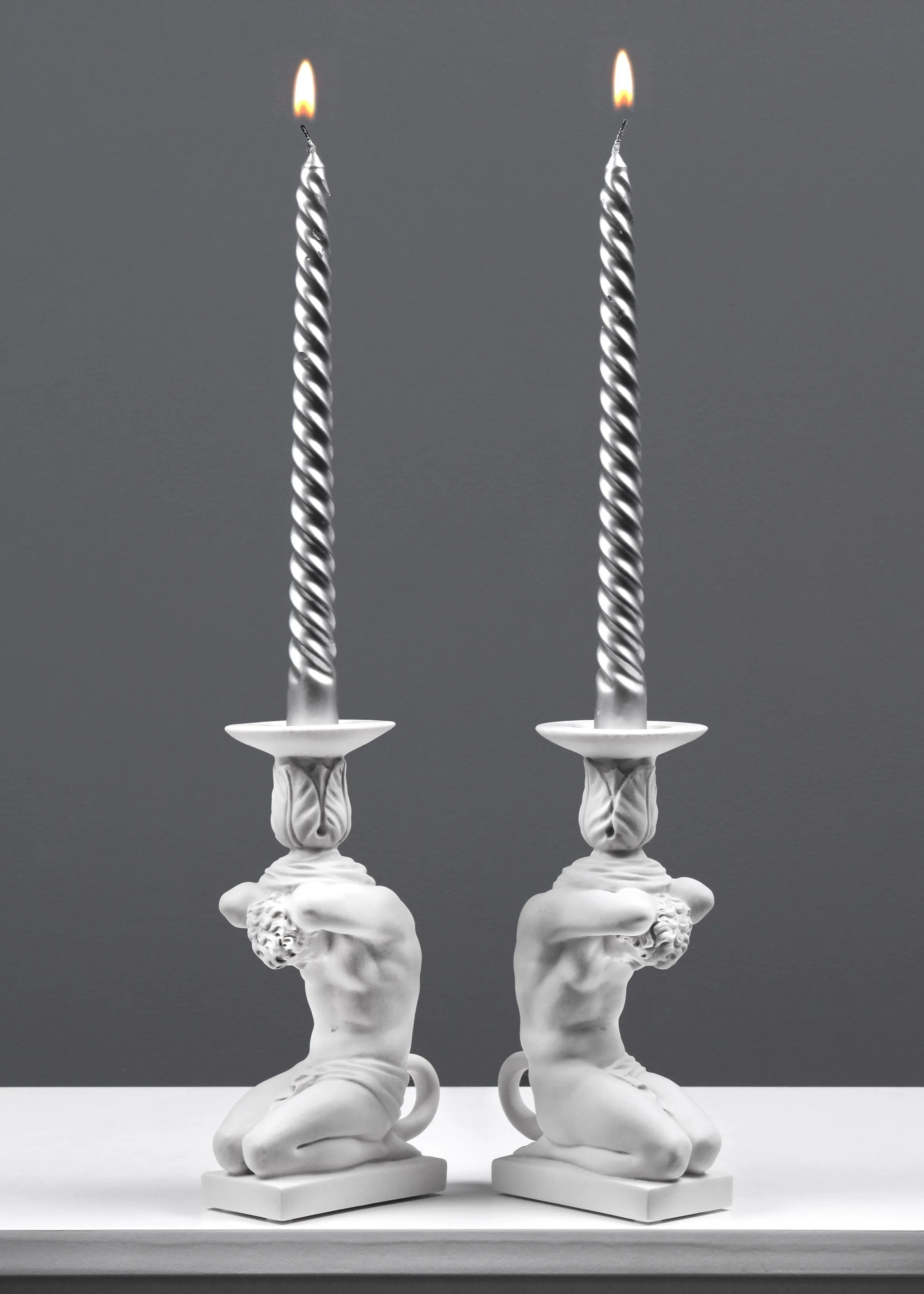 Atlas Candle Holder Statue in Pair (Small)