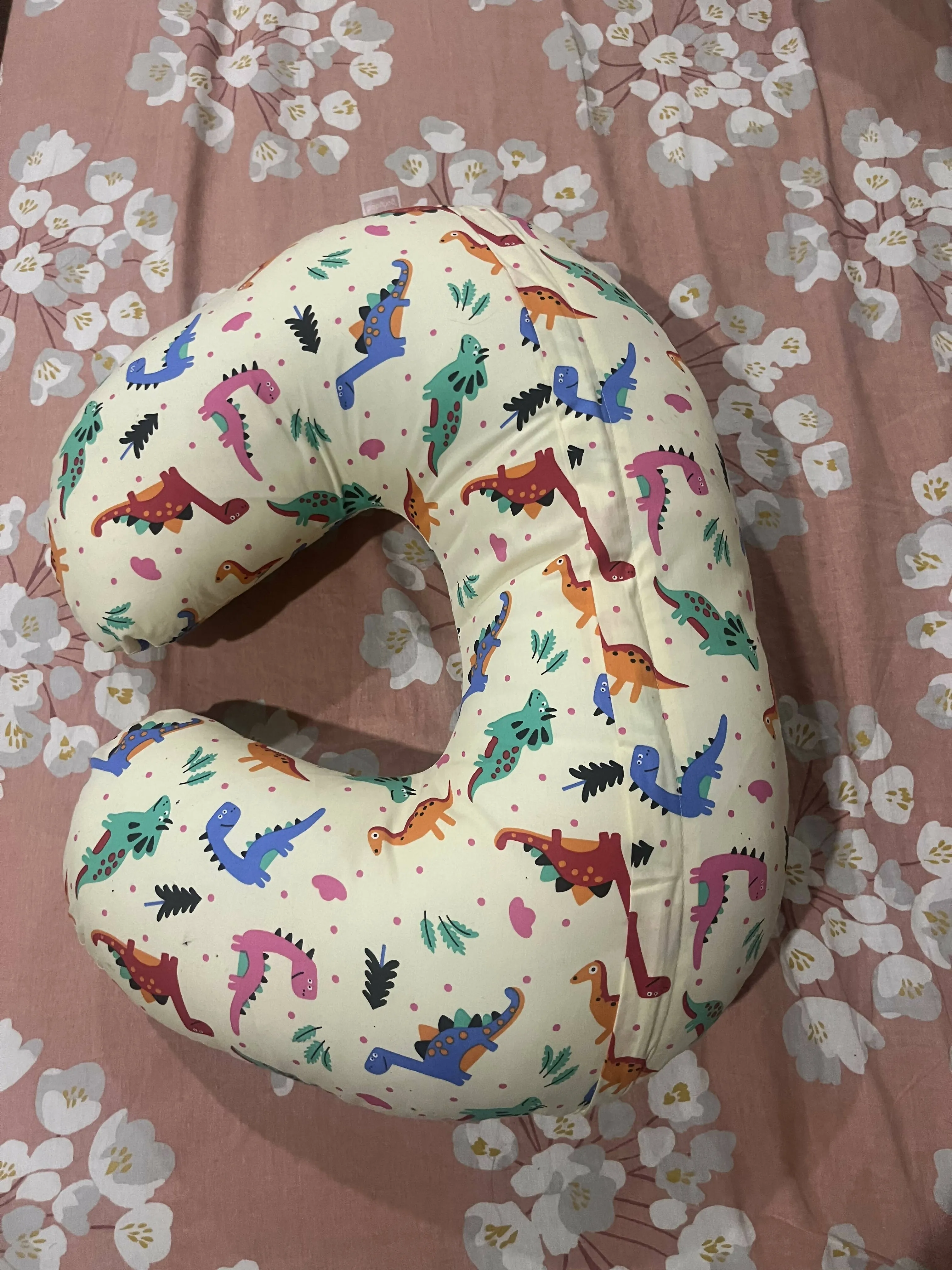 BABYHUG Cotton Feeding Pillow Dinosaur Bear Print - Cream