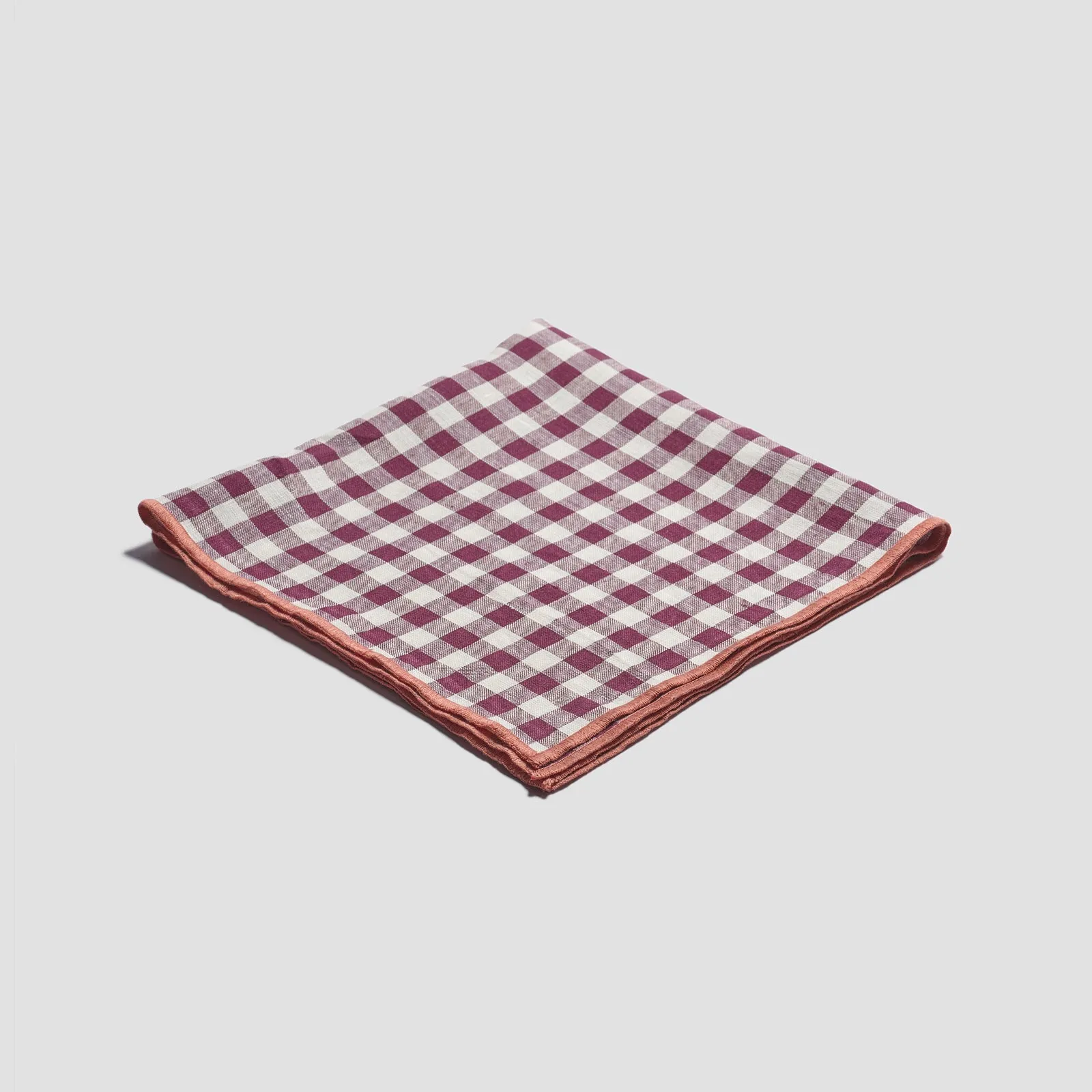 Berry Gingham Linen Napkins Set of 4