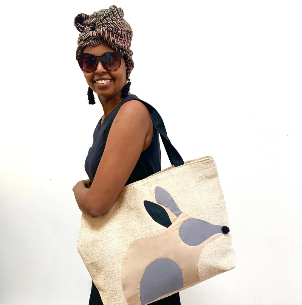 Bilby Jute Tote Bag in Grey