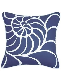 Blue Lagoon Nautilus Shell Print Pillow