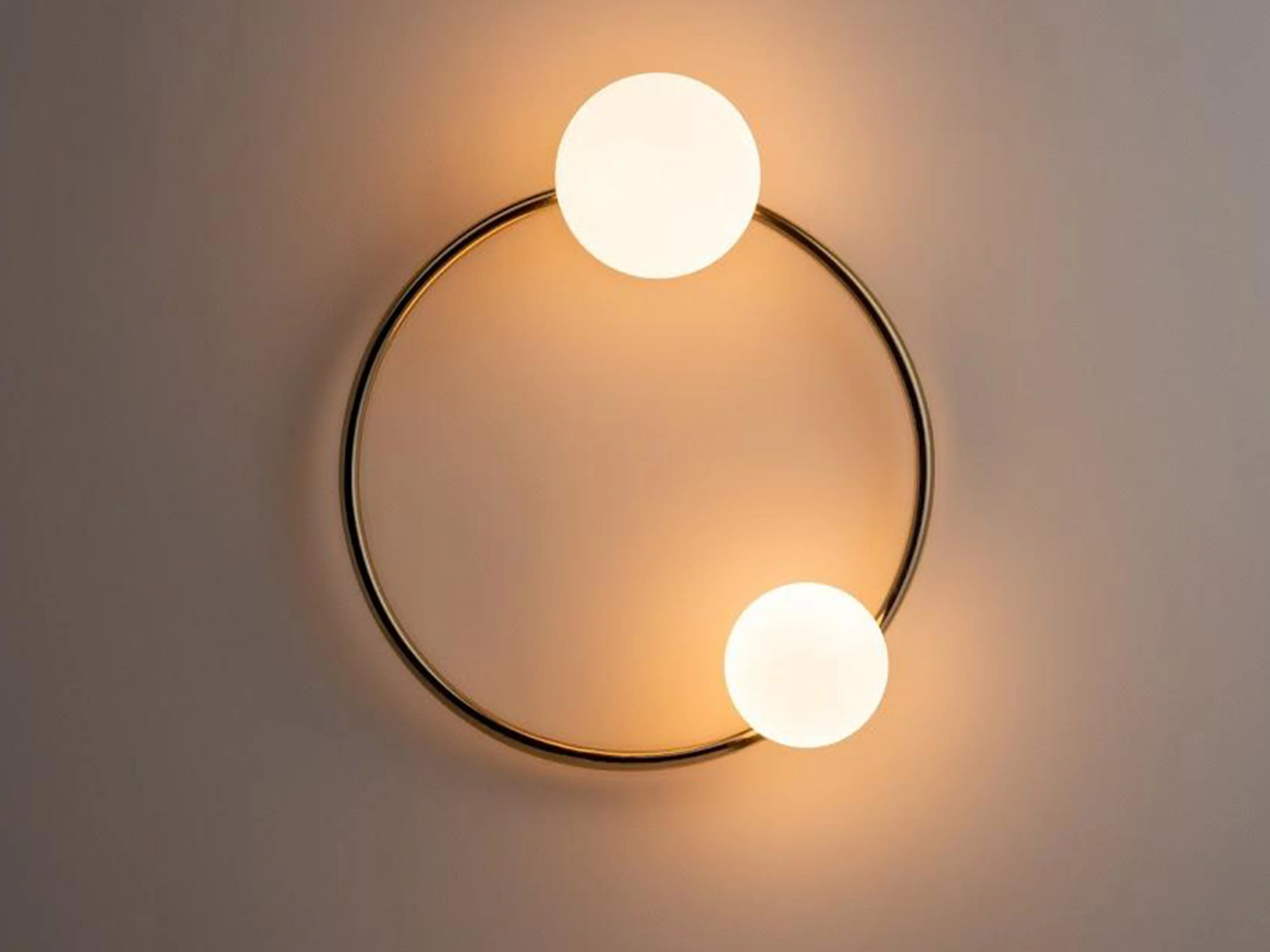 Brass ring wall light