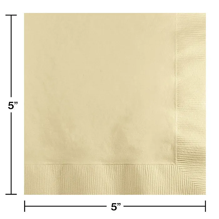 Bulk Ivory Beverage Napkins 3 ply (500 per Case)