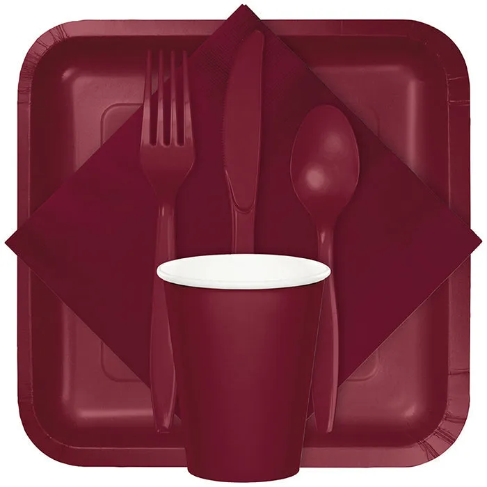 Bulk Pack of 100 Burgundy Beverage Napkins 2Ply