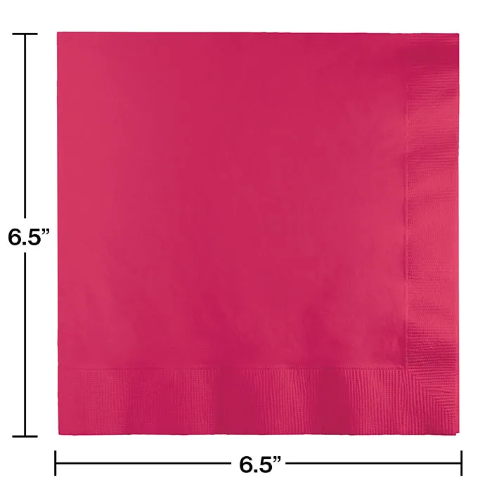 Bulk Pack of 100 Hot Magenta Luncheon Napkins 3Ply