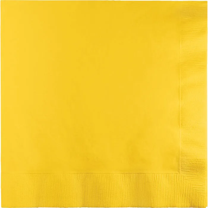 Bulk Pack of 100 School Bus Yellow Luncheon Napkins 3Ply