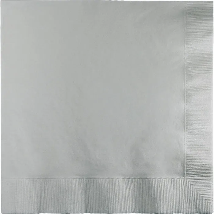 Bulk Pack of 100 Shimmering Silver Luncheon Napkins 3Ply