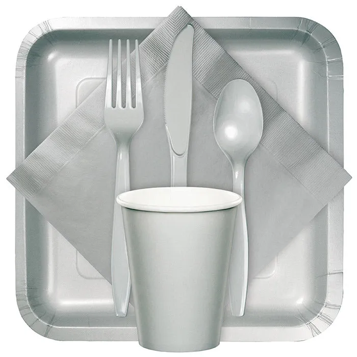 Bulk Pack of 100 Shimmering Silver Luncheon Napkins 3Ply