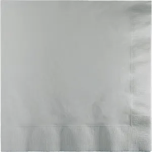 Bulk Pack of 100 Shimmering Silver Luncheon Napkins 3Ply