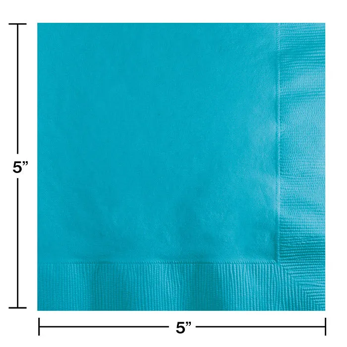 Bulk Pack of 150 Bermuda Blue Beverage Napkins, 3 Ply