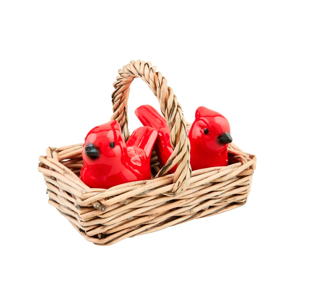 CARDINAL SALT & PEPPER SET BY MUD PIE