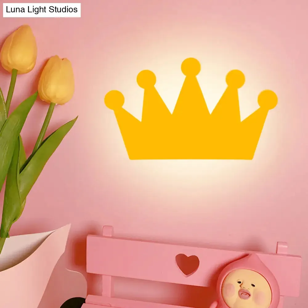 Cartoon Crown Wall Light - Energy-Saving LED for Kid's Bedroom