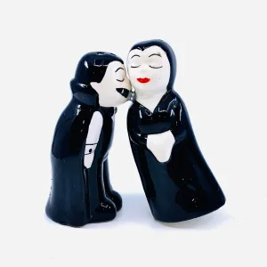 Ceramic Salt and Pepper Shakers, Mr & Mrs Dracula