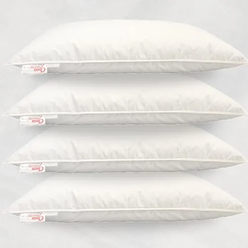 COCOFOAM Cloud Comfort DownFeather Pillow for Shoulder and Neck Support Plush Comfort and Fluffiness (Count (Pack of 2), White)