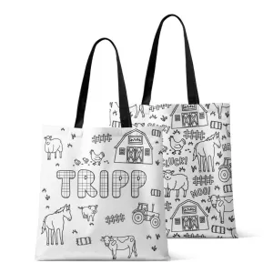 Colorable Personalized Tote Bags | Barnyard Bash