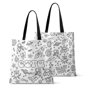 Colorable Personalized Tote Bags | Blast Off