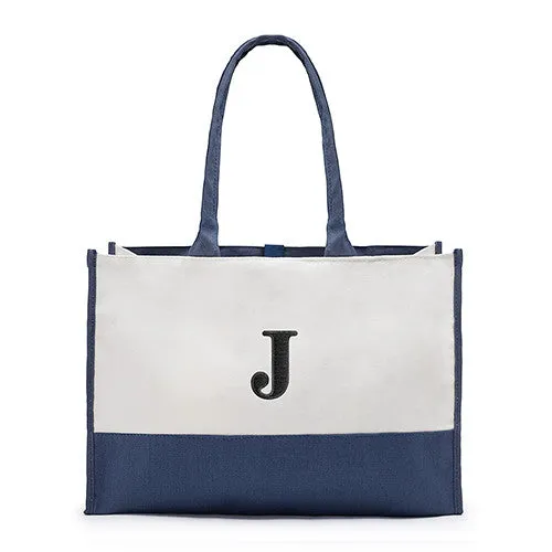 Colorblock Tote - Navy