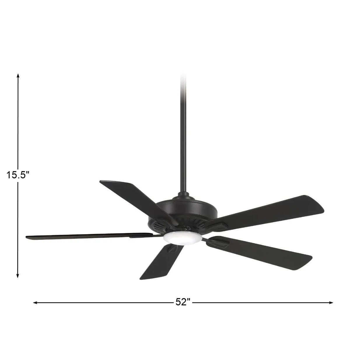 Contractor Plus LED 52 Inch Ceiling Fan with Light and Remote, Coal