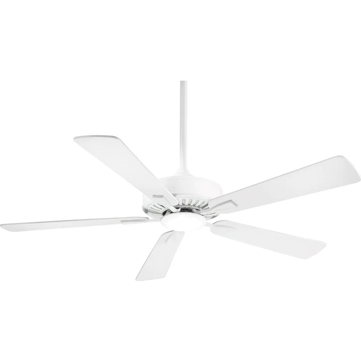 Contractor Plus LED 52 Inch Ceiling Fan with Light and Remote, Flat White