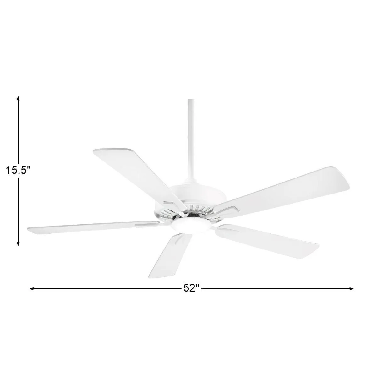 Contractor Plus LED 52 Inch Ceiling Fan with Light and Remote, Flat White