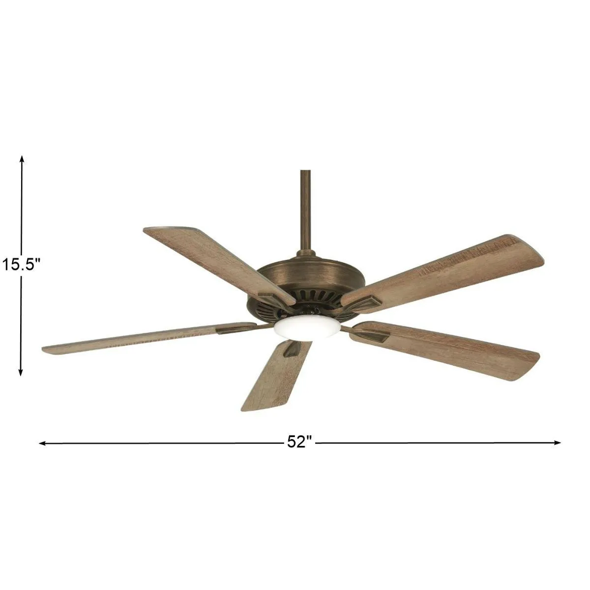 Contractor Plus LED 52 Inch Ceiling Fan with Light and Remote, Heirloom Bronze