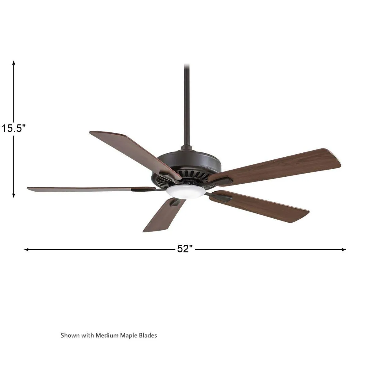 Contractor Plus LED 52 Inch Ceiling Fan with Light and Remote, Oil Rubbed Bronze