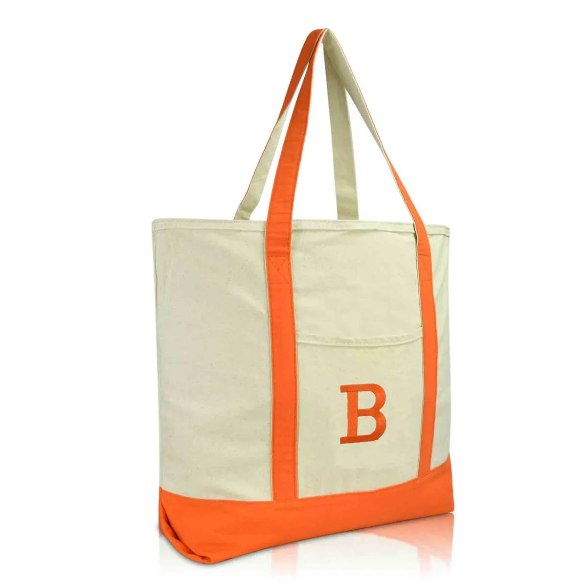 Dalix Initial Tote Bag Personalized Monogram Zippered Top Letter - B