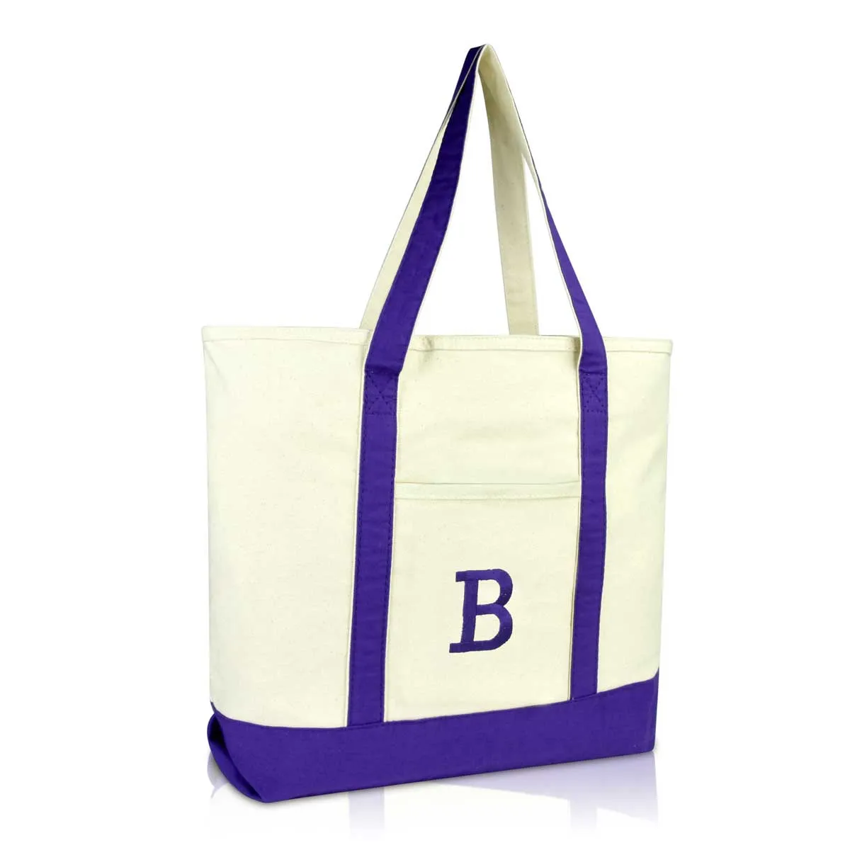 Dalix Initial Tote Bag Personalized Monogram Zippered Top Letter - B