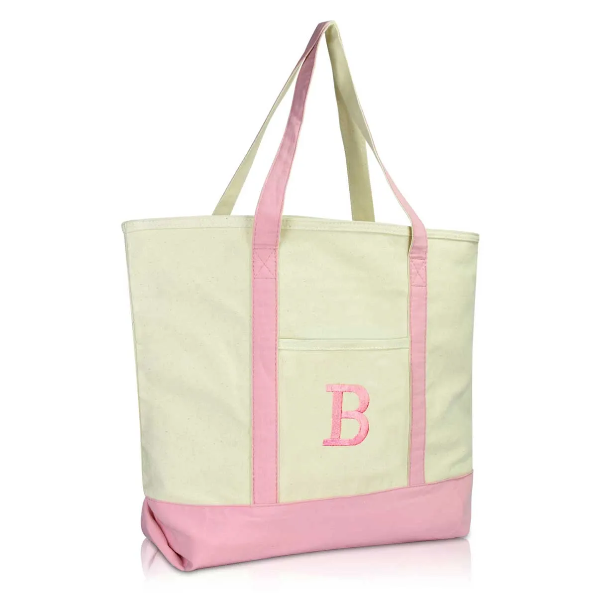 Dalix Initial Tote Bag Personalized Monogram Zippered Top Letter - B